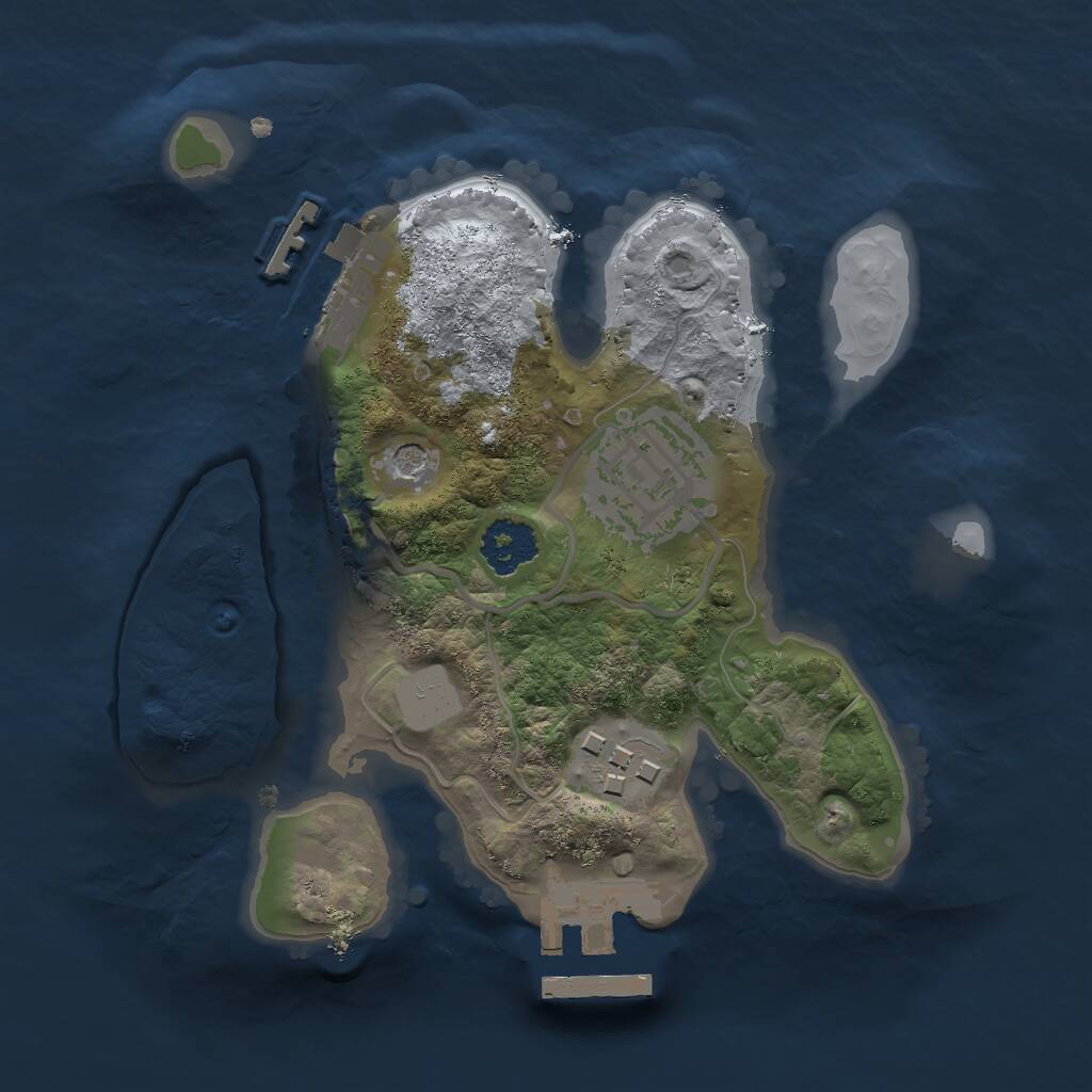 Rust Map: Procedural Map, Size: 2000, Seed: 717749962, 6 Monuments