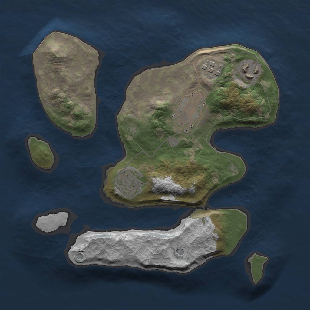 Rust Map: Barren, Size: 2454, Seed: 15439, 7 Monuments