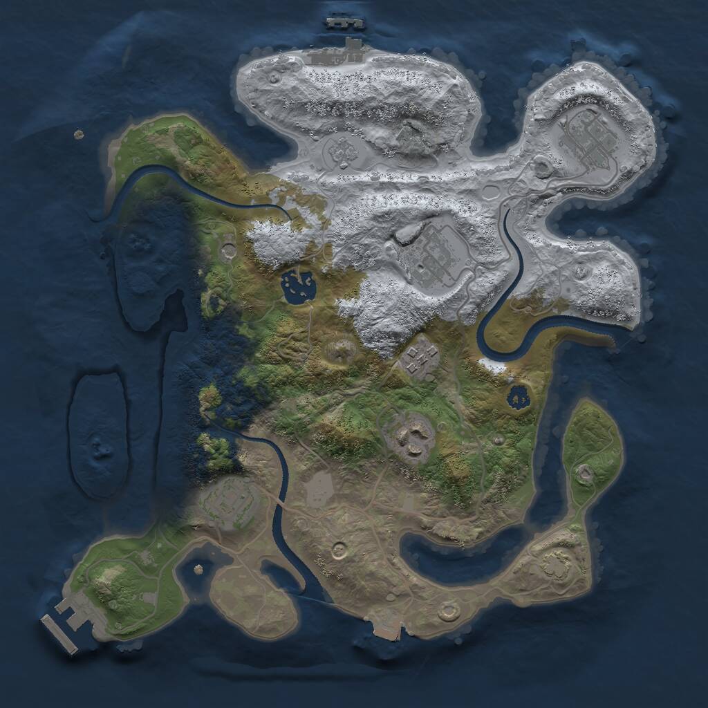 Rust Map: Procedural Map, Size: 3000, Seed: 113961216, 12 Monuments