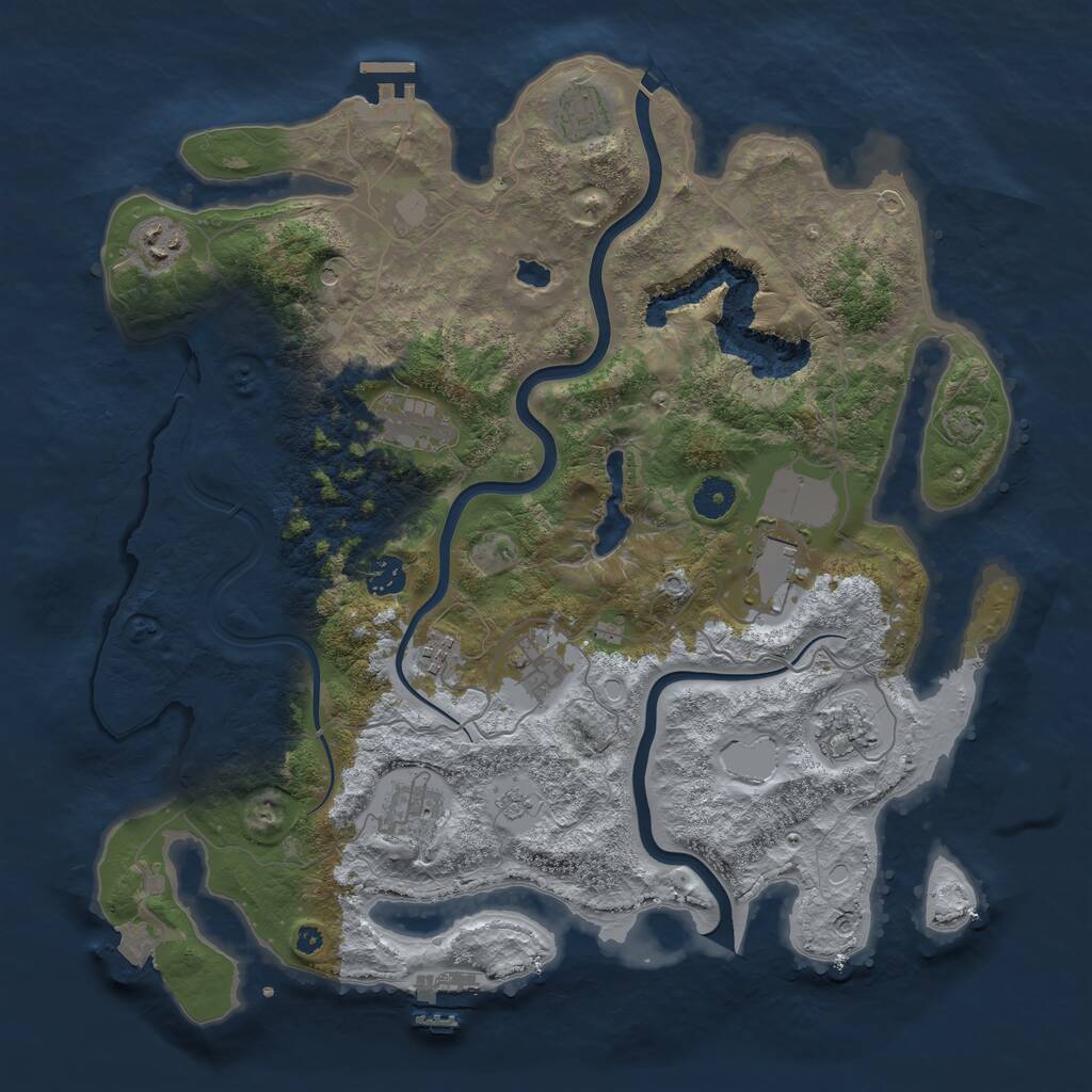 Rust Map: Procedural Map, Size: 4000, Seed: 2060722360, 15 Monuments