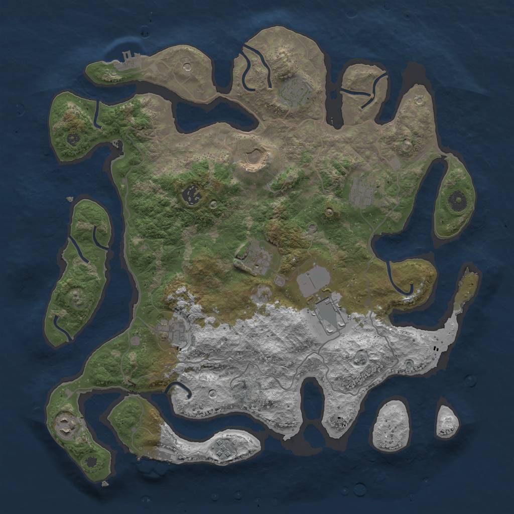 Rust Map: Procedural Map, Size: 4000, Seed: 2060722360, 14 Monuments