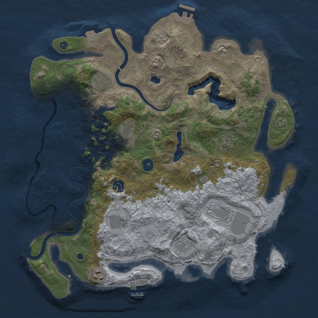 Rust Map: Procedural Map, Size: 4000, Seed: 2060722360, 15 Monuments