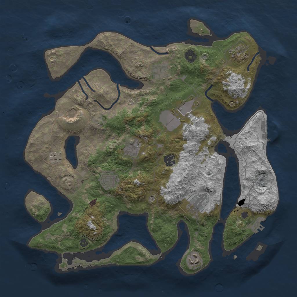 Rust Map: Procedural Map, Size: 3700, Seed: 1623063810, 15 Monuments