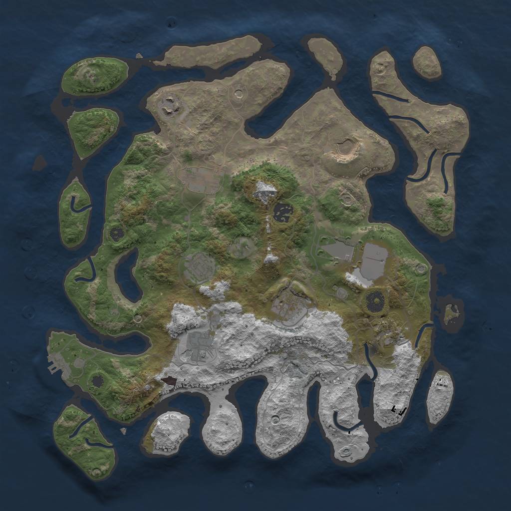 Rust Map: Procedural Map, Size: 3800, Seed: 1316538900, 13 Monuments