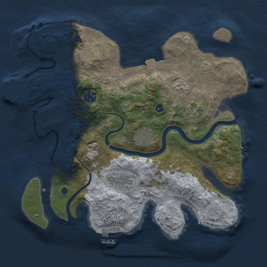Rust Map: Procedural Map, Size: 3200, Seed: 2415, 10 Monuments