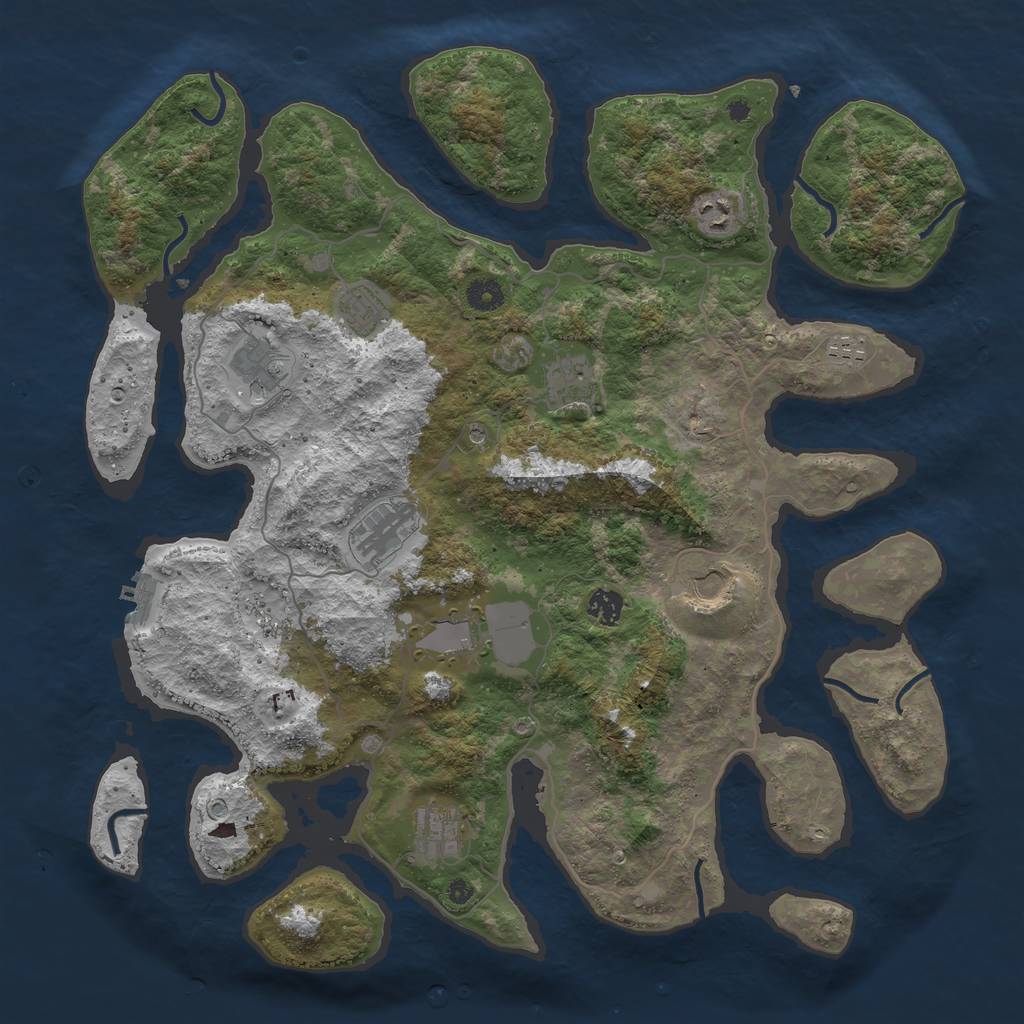 Rust Map: Procedural Map, Size: 4300, Seed: 2937, 14 Monuments