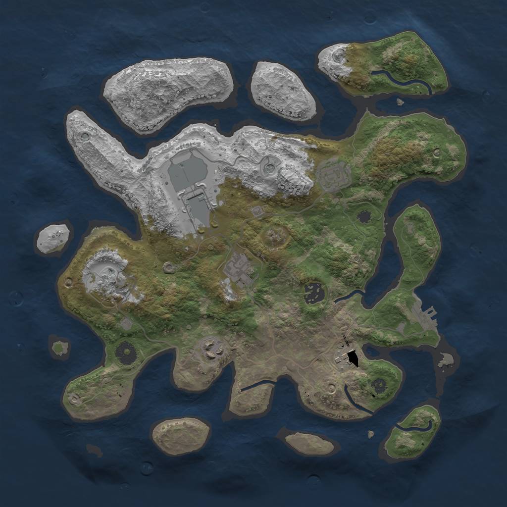 Rust Map: Procedural Map, Size: 3500, Seed: 899427, 11 Monuments