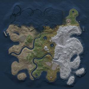 Thumbnail Rust Map: Procedural Map, Size: 3500, Seed: 2239341, 12 Monuments