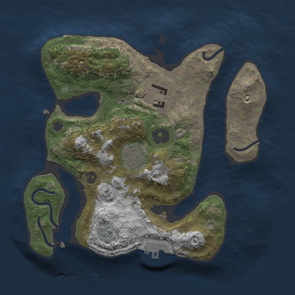 Rust Map: Procedural Map, Size: 2600, Seed: 4675577, 6 Monuments