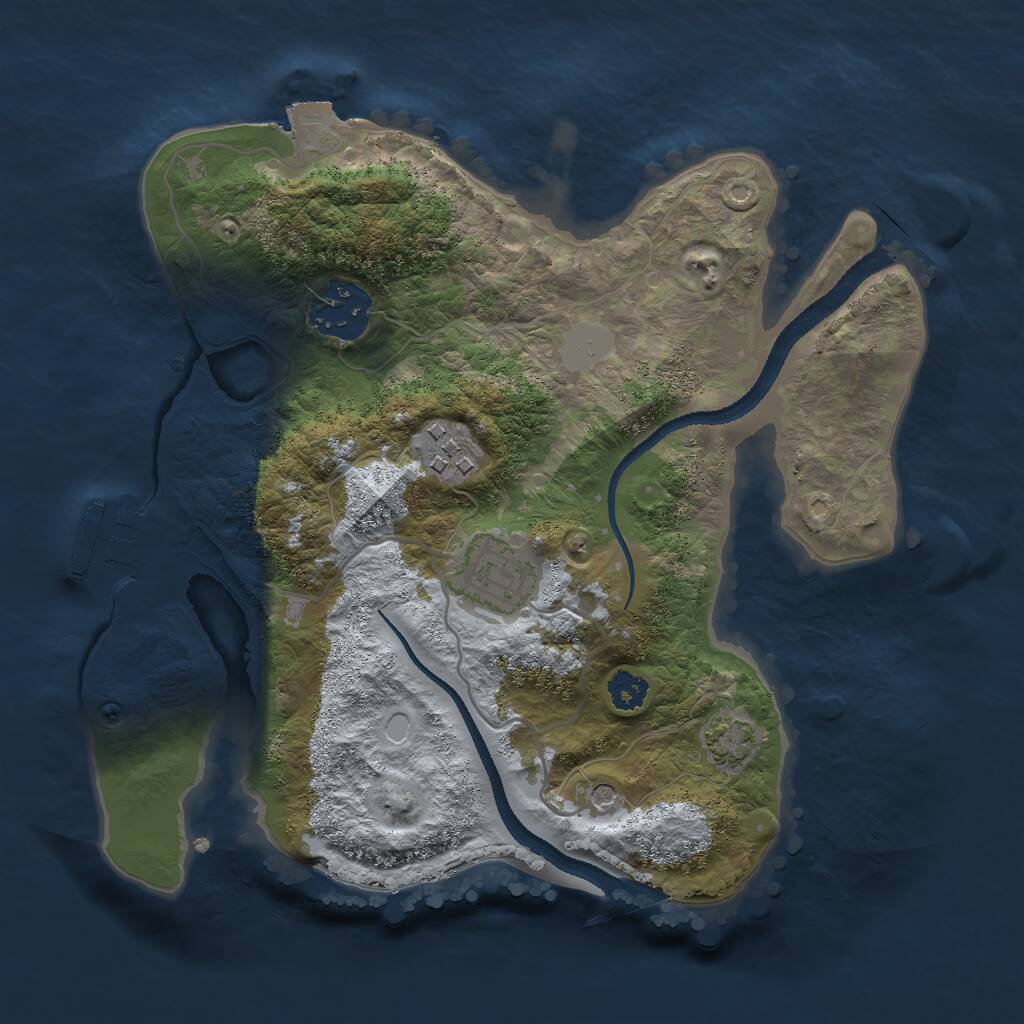 Rust Map: Procedural Map, Size: 2600, Seed: 4675577, 7 Monuments