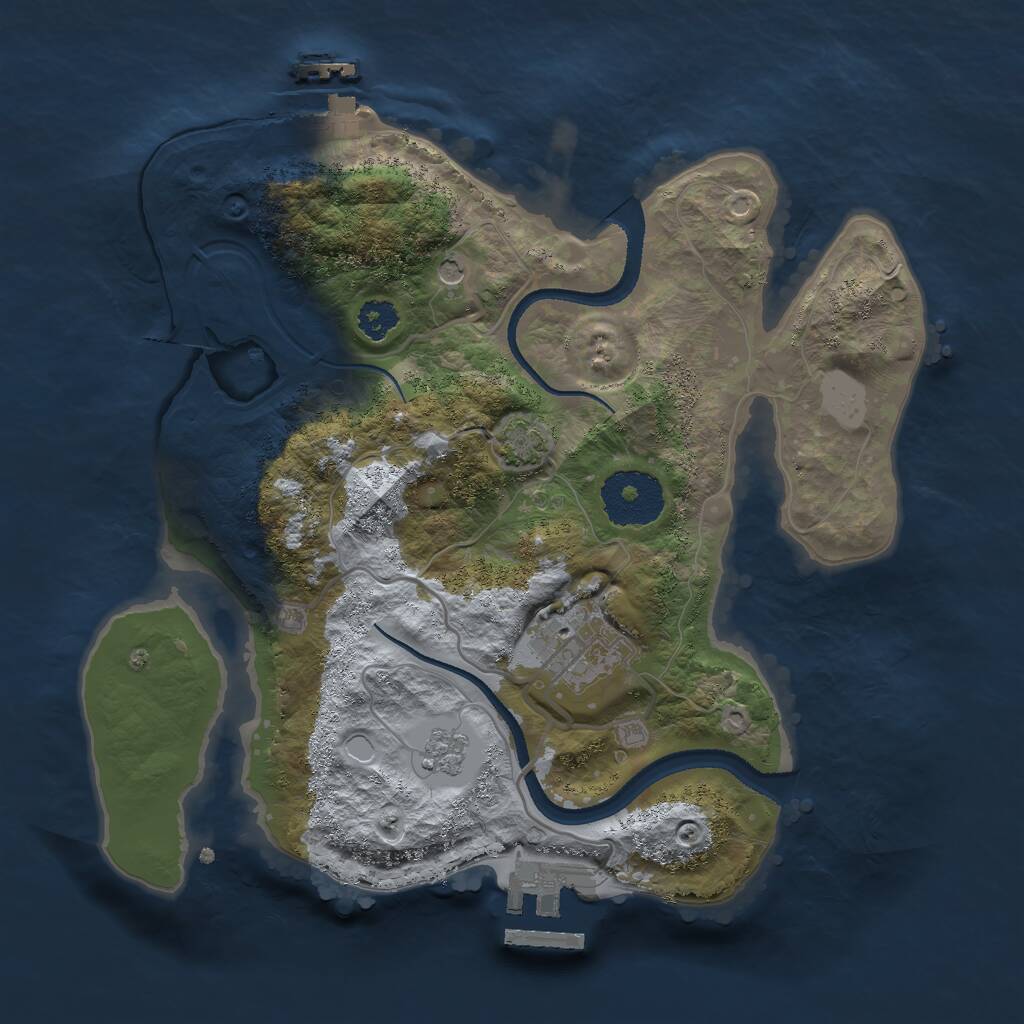 Rust Map: Procedural Map, Size: 2600, Seed: 4675577, 7 Monuments