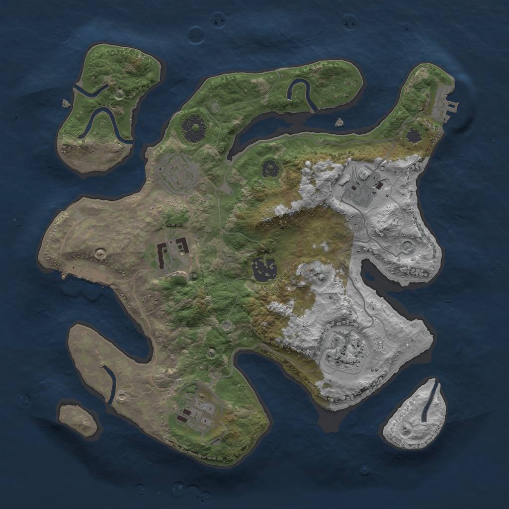 Rust Map: Procedural Map, Size: 3000, Seed: 559335651, 11 Monuments