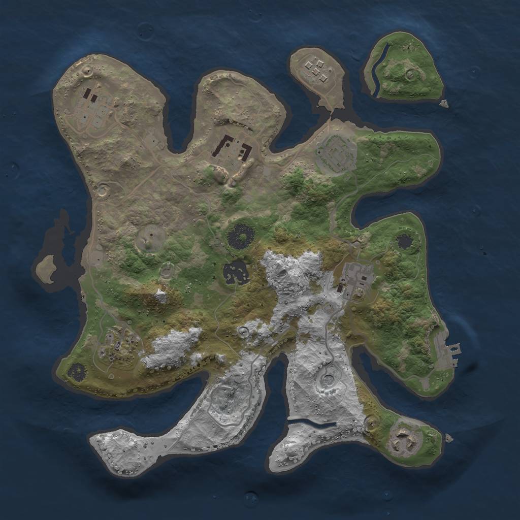 Rust Map: Procedural Map, Size: 3000, Seed: 81414329, 12 Monuments