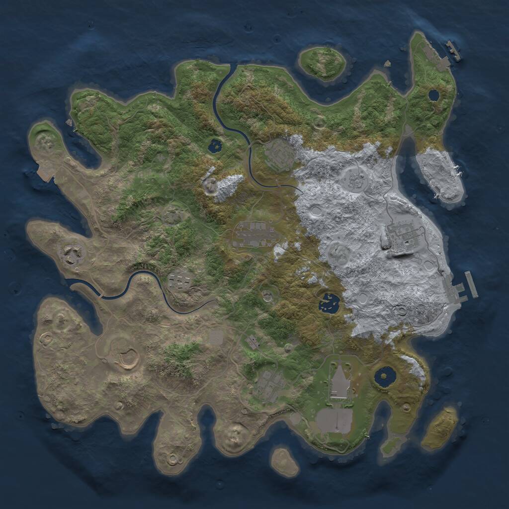 Rust Map: Procedural Map, Size: 3700, Seed: 1742, 15 Monuments