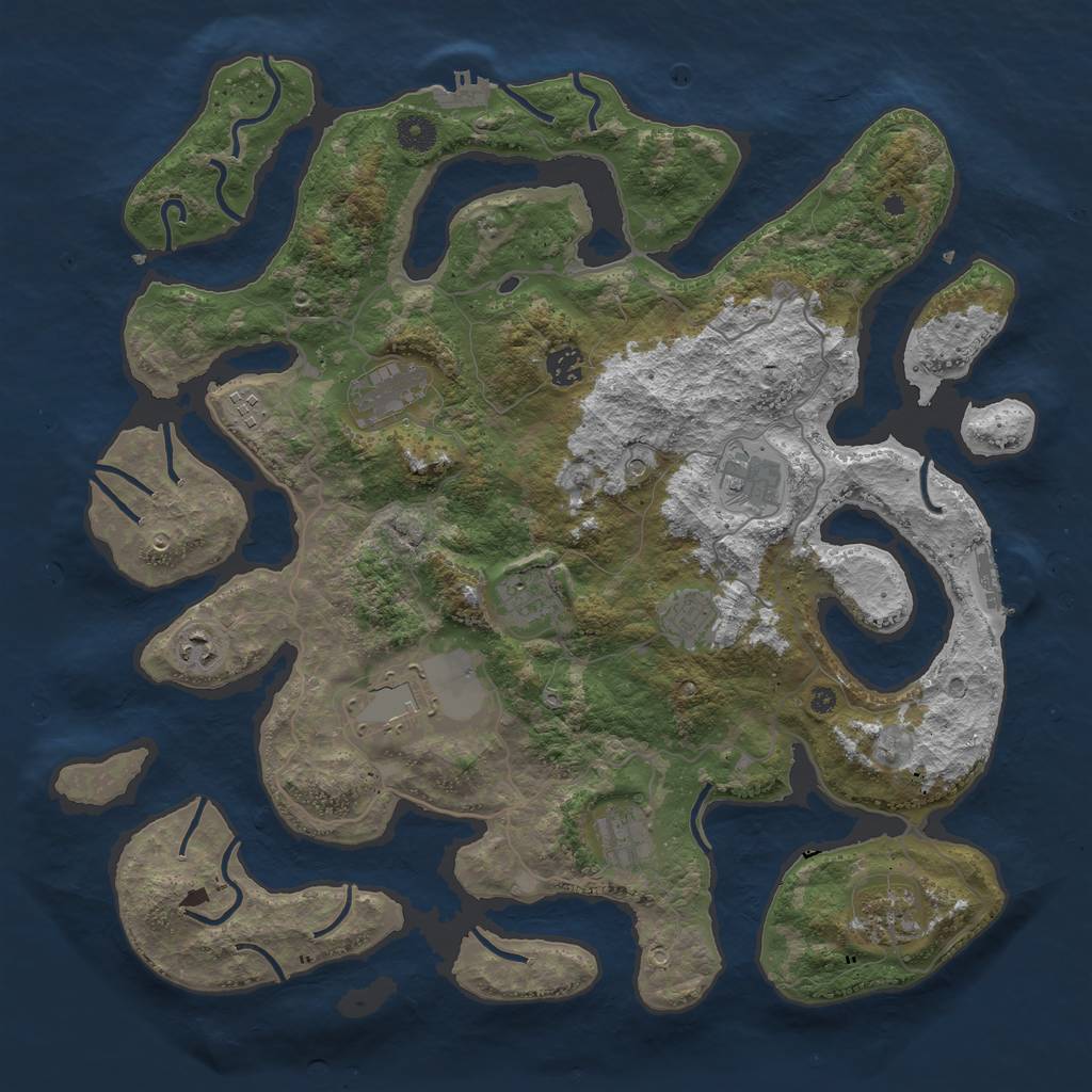 Rust Map: Procedural Map, Size: 4220, Seed: 1337, 15 Monuments