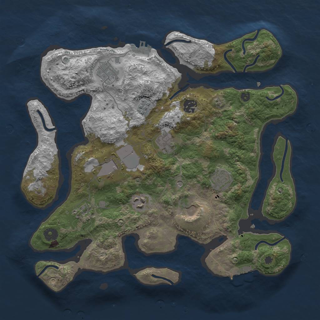 Rust Map: Procedural Map, Size: 3500, Seed: 93850, 14 Monuments