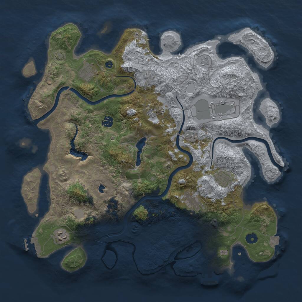 Rust Map: Procedural Map, Size: 4000, Seed: 1744090199, 14 Monuments