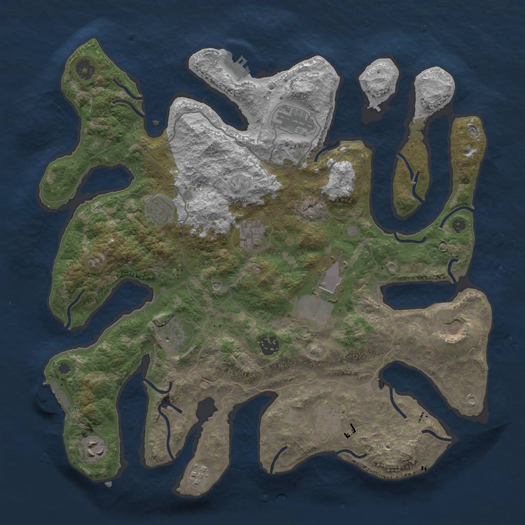 Rust Map: Procedural Map, Size: 4000, Seed: 54800060, 15 Monuments