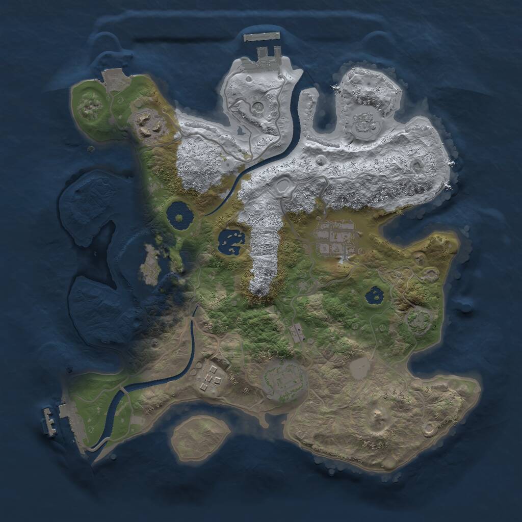 Rust Map: Procedural Map, Size: 2892, Seed: 13825, 12 Monuments