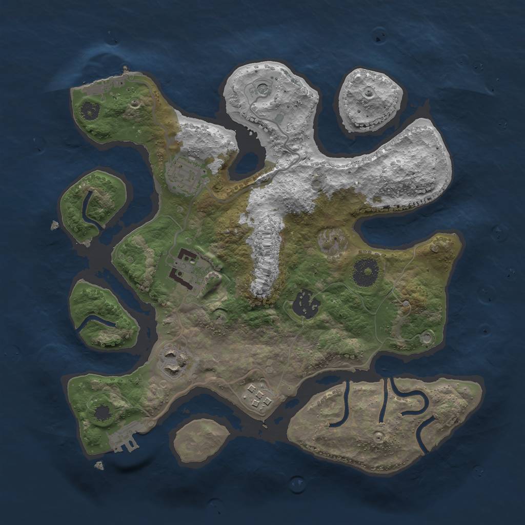 Rust Map: Procedural Map, Size: 2892, Seed: 13825, 10 Monuments