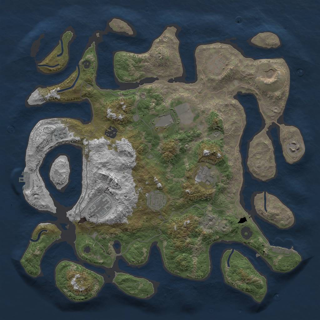 Rust Map: Procedural Map, Size: 4000, Seed: 1000197881, 14 Monuments