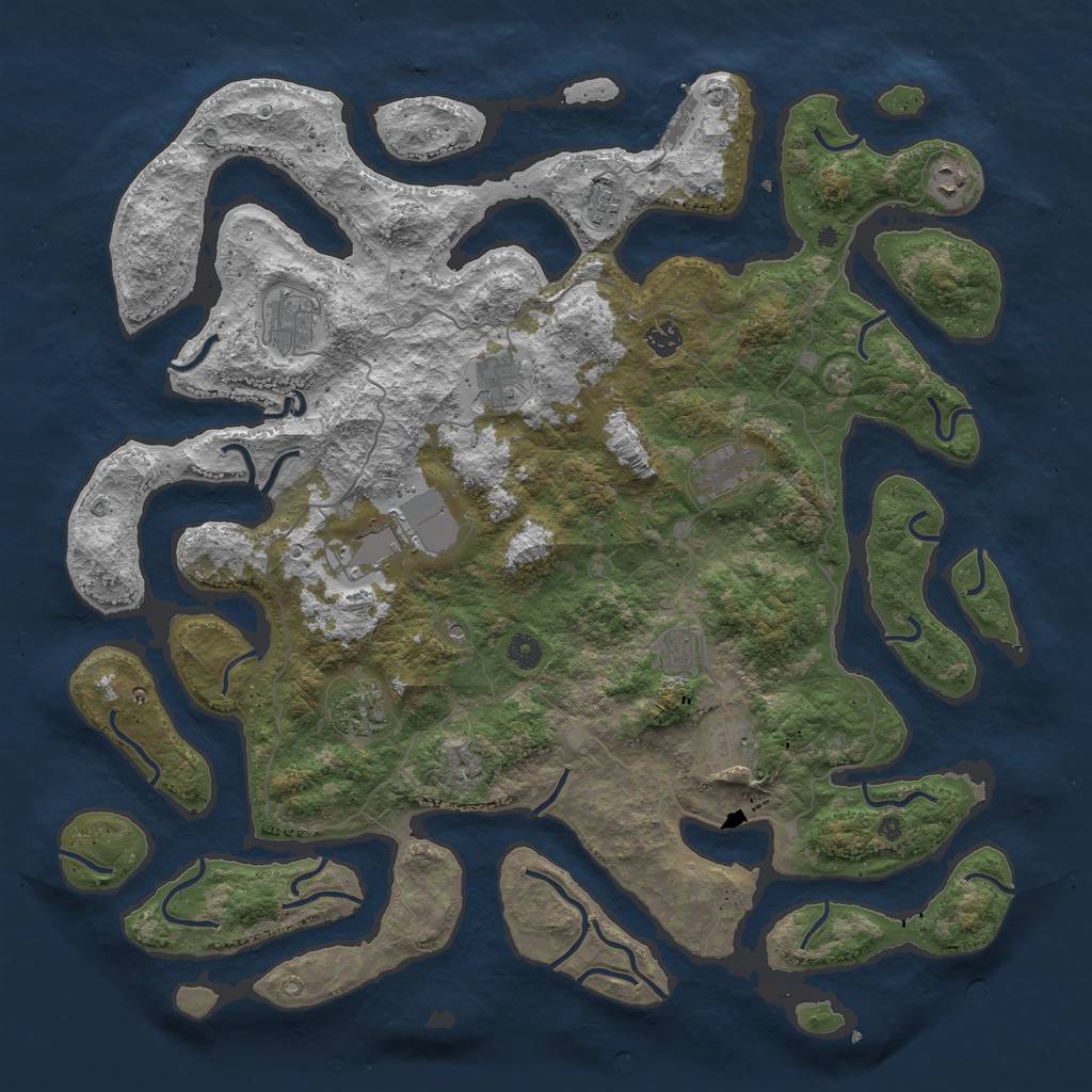 Rust Map: Procedural Map, Size: 4702, Seed: 860962661, 14 Monuments