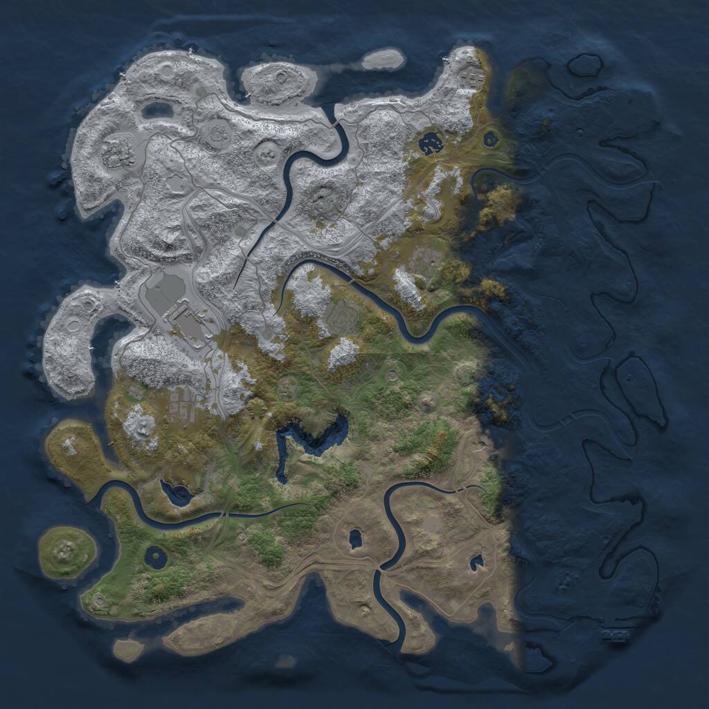 Rust Map: Procedural Map, Size: 4702, Seed: 860962661, 14 Monuments