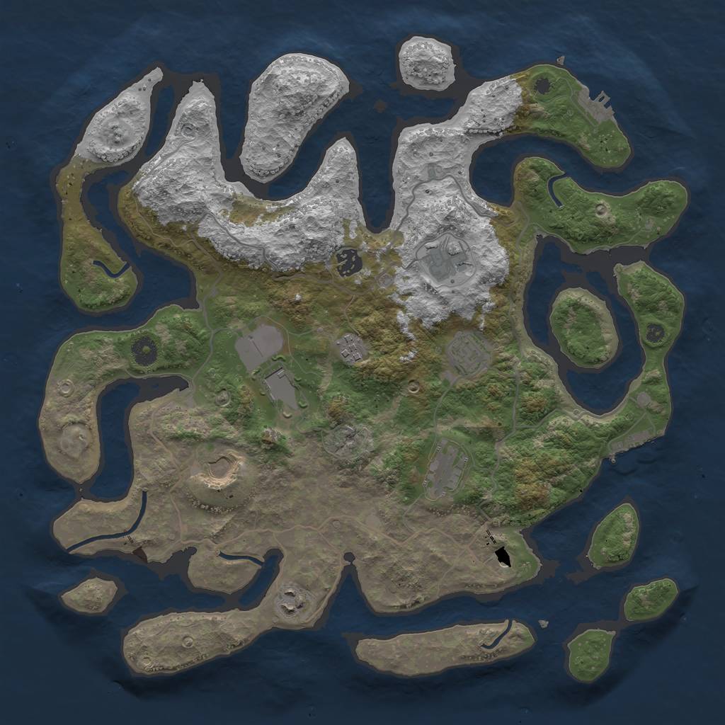 Rust Map: Procedural Map, Size: 4000, Seed: 35881, 13 Monuments