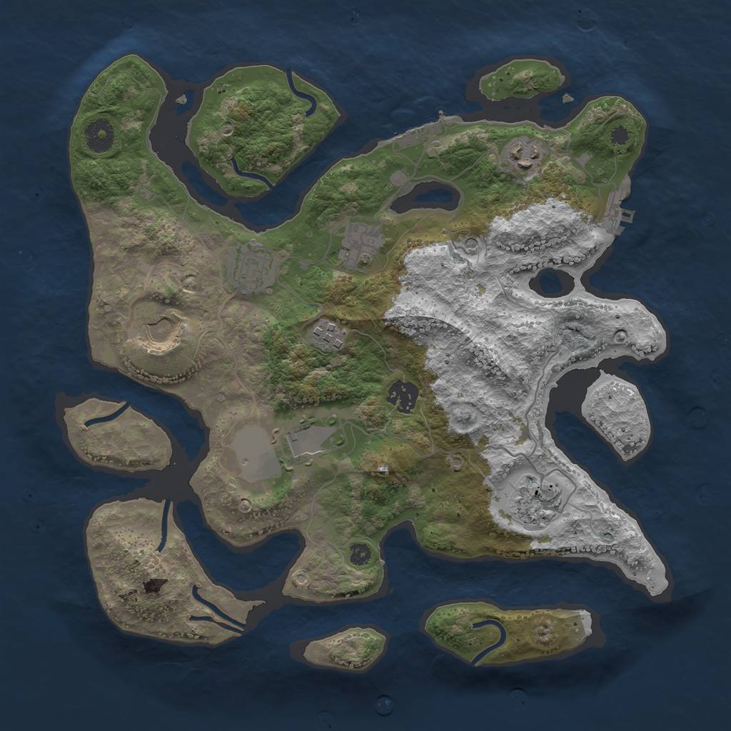 Rust Map: Procedural Map, Size: 3500, Seed: 7222021, 13 Monuments