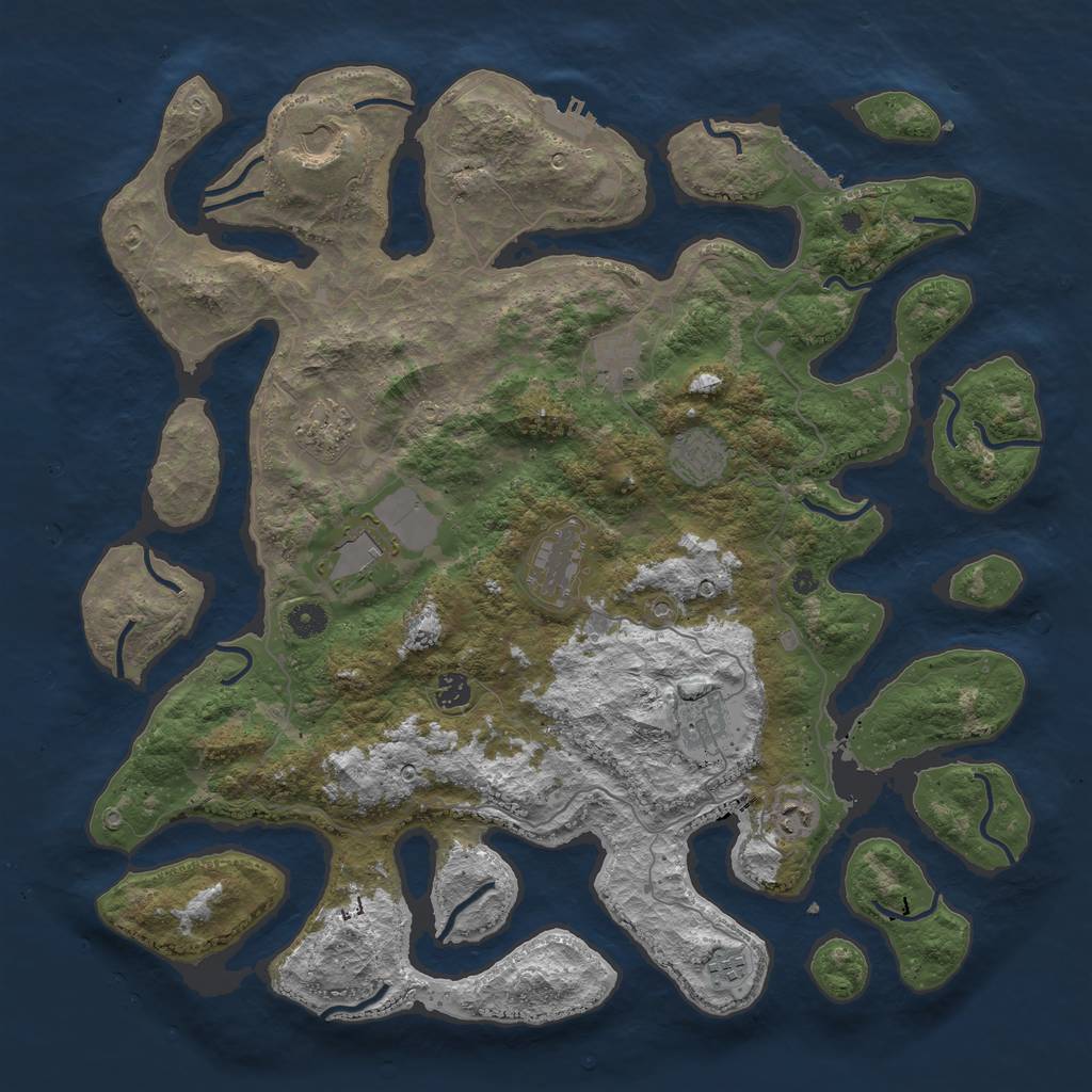 Rust Map: Procedural Map, Size: 4500, Seed: 34243, 15 Monuments