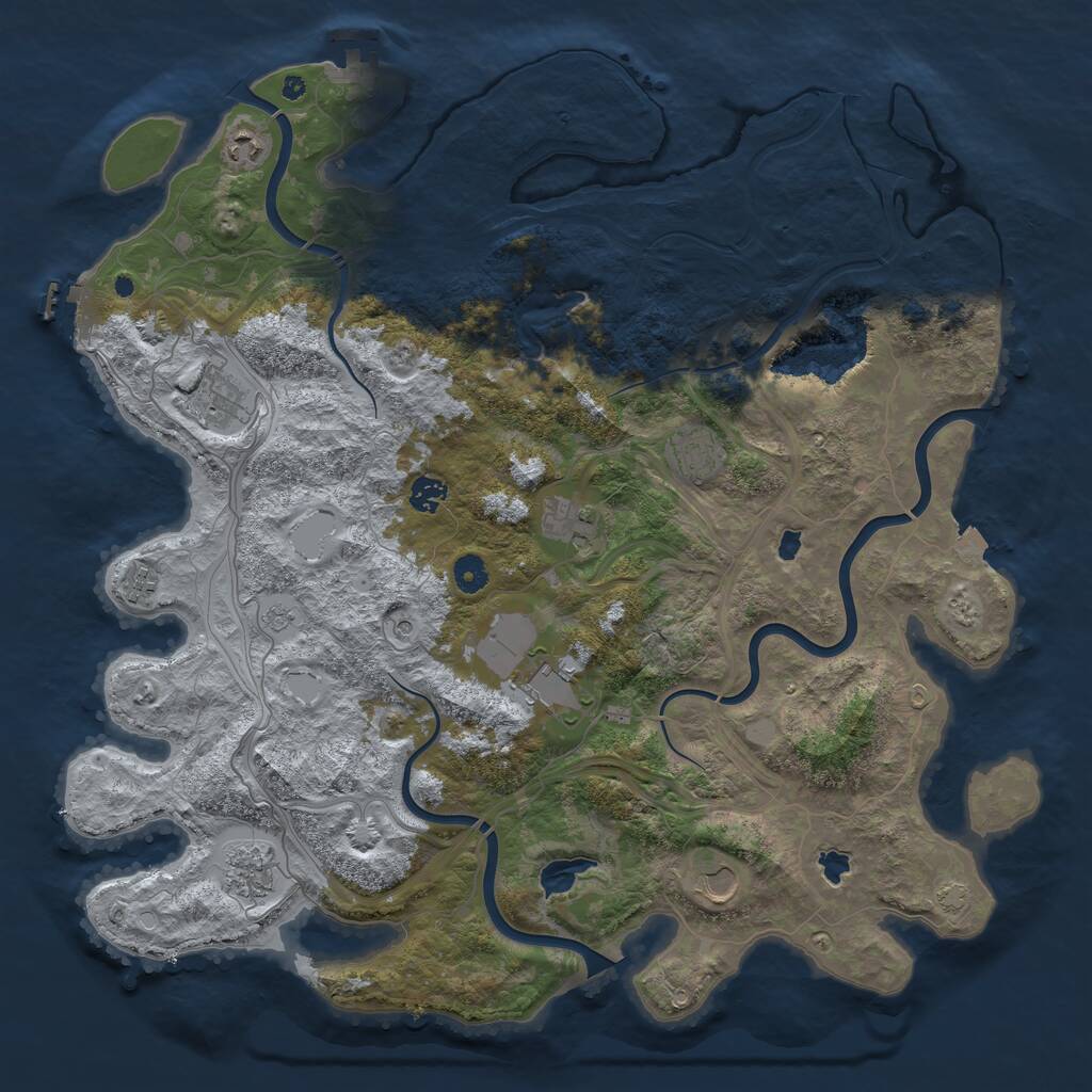 Rust Map: Procedural Map, Size: 4500, Seed: 78301274, 15 Monuments