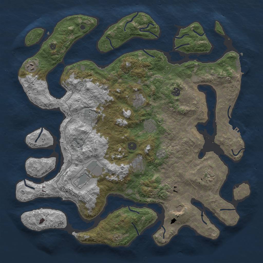 Rust Map: Procedural Map, Size: 4500, Seed: 78301274, 15 Monuments