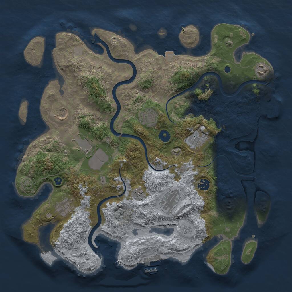 Rust Map: Procedural Map, Size: 3750, Seed: 1361753730, 15 Monuments