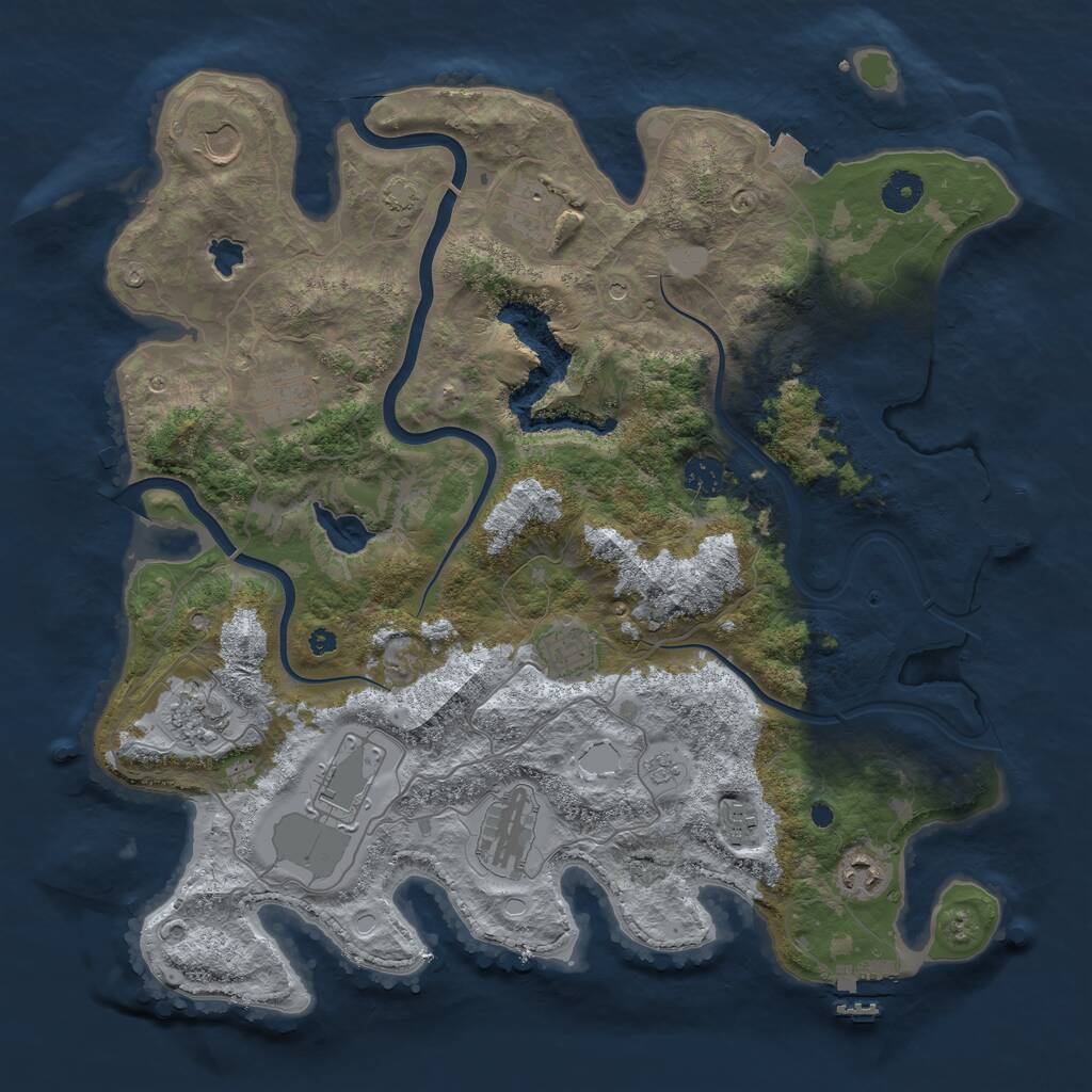 Rust Map: Procedural Map, Size: 4000, Seed: 247434, 16 Monuments