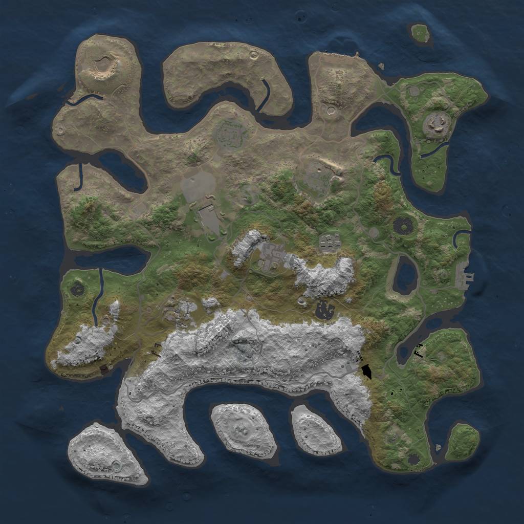 Rust Map: Procedural Map, Size: 4000, Seed: 247434, 14 Monuments