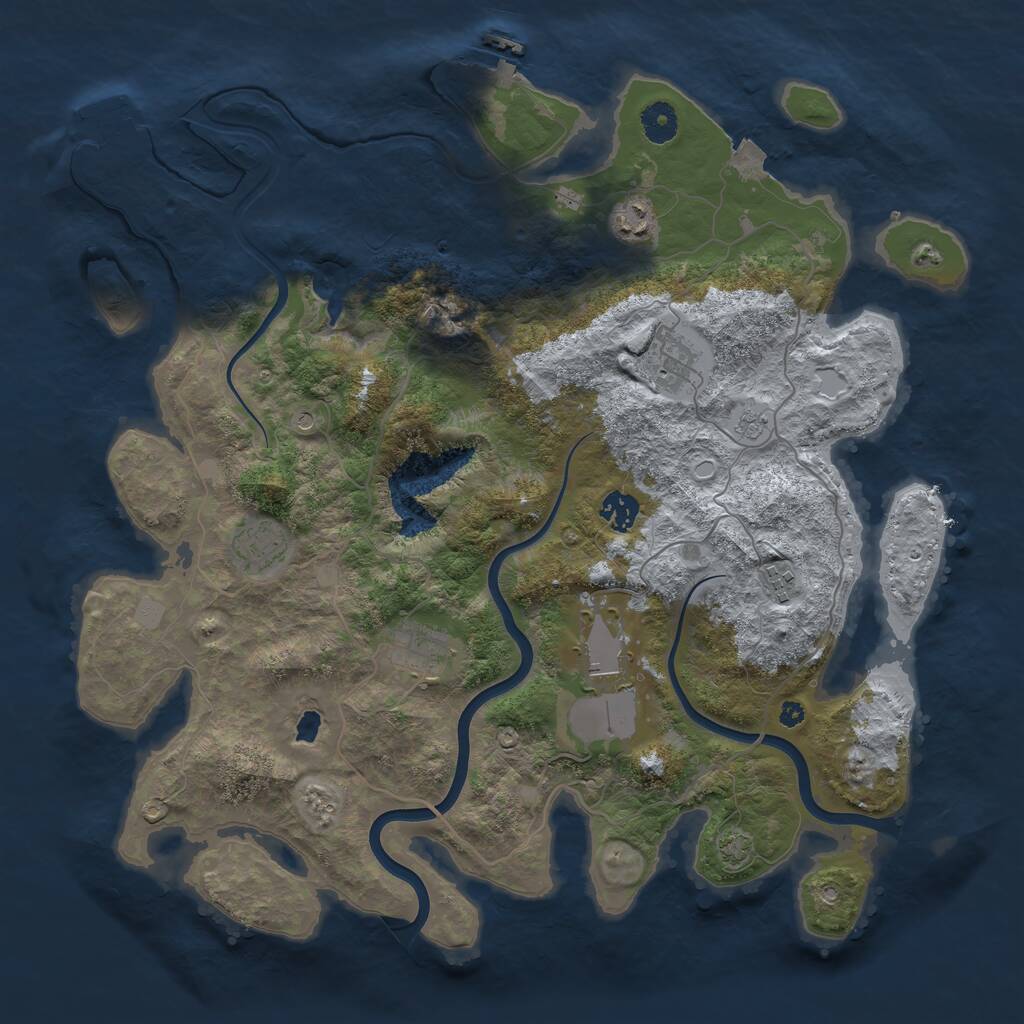 Rust Map: Procedural Map, Size: 4000, Seed: 687569735, 13 Monuments