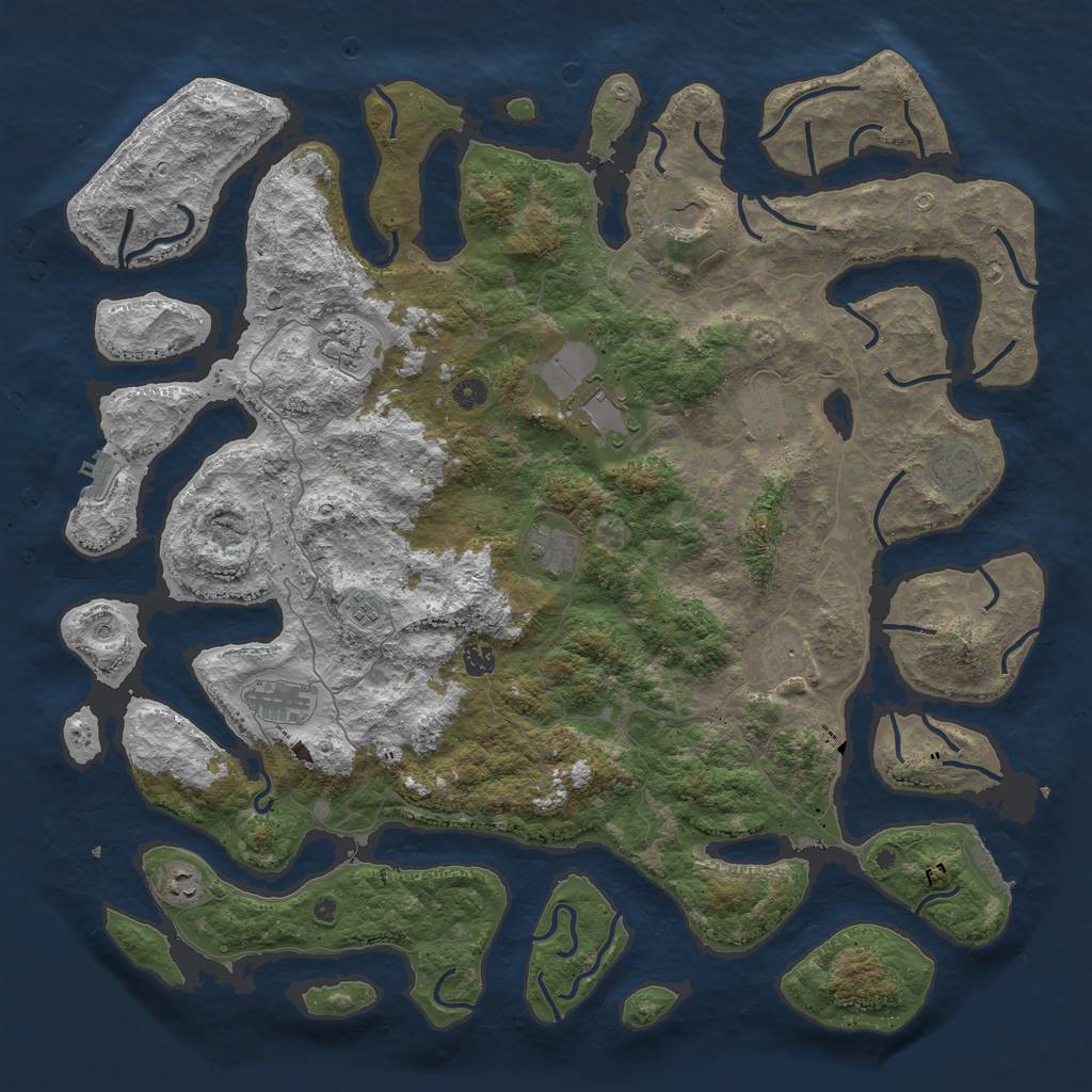 Rust Map: Procedural Map, Size: 5000, Seed: 897361806, 16 Monuments