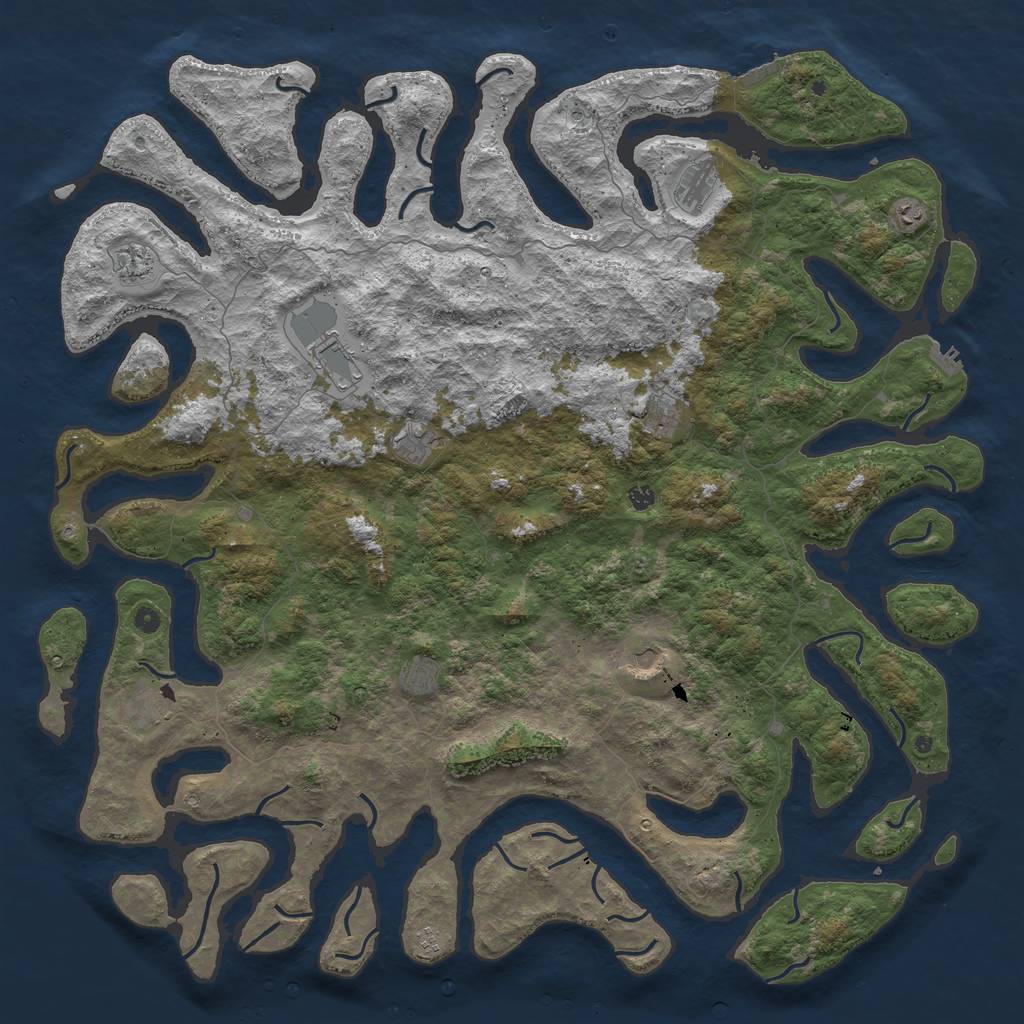 Rust Map: Procedural Map, Size: 6000, Seed: 1953, 16 Monuments