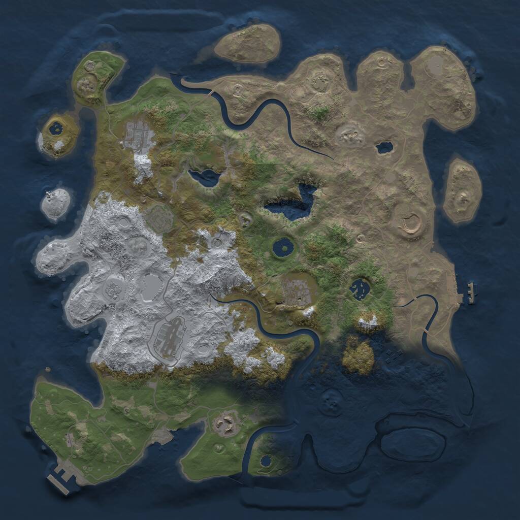 Rust Map: Procedural Map, Size: 4000, Seed: 420333, 14 Monuments