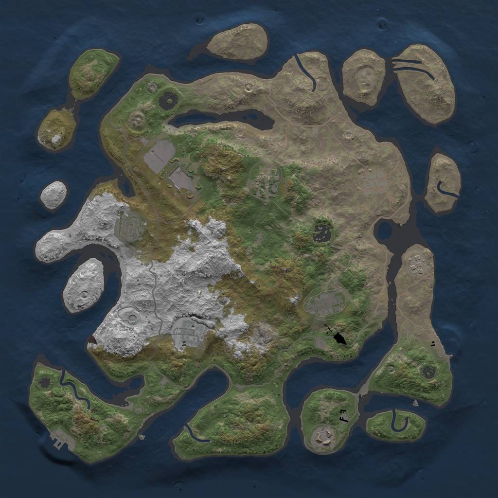 Rust Map: Procedural Map, Size: 4000, Seed: 420333, 14 Monuments