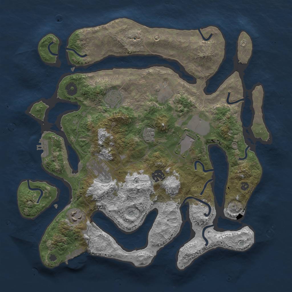 Rust Map: Procedural Map, Size: 3500, Seed: 56468468, 12 Monuments