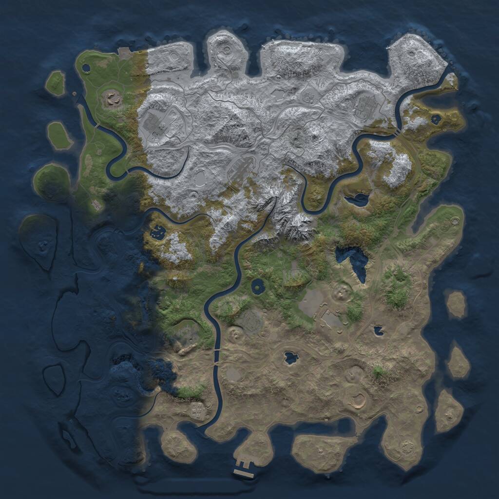 Rust Map: Procedural Map, Size: 5000, Seed: 615068425, 15 Monuments