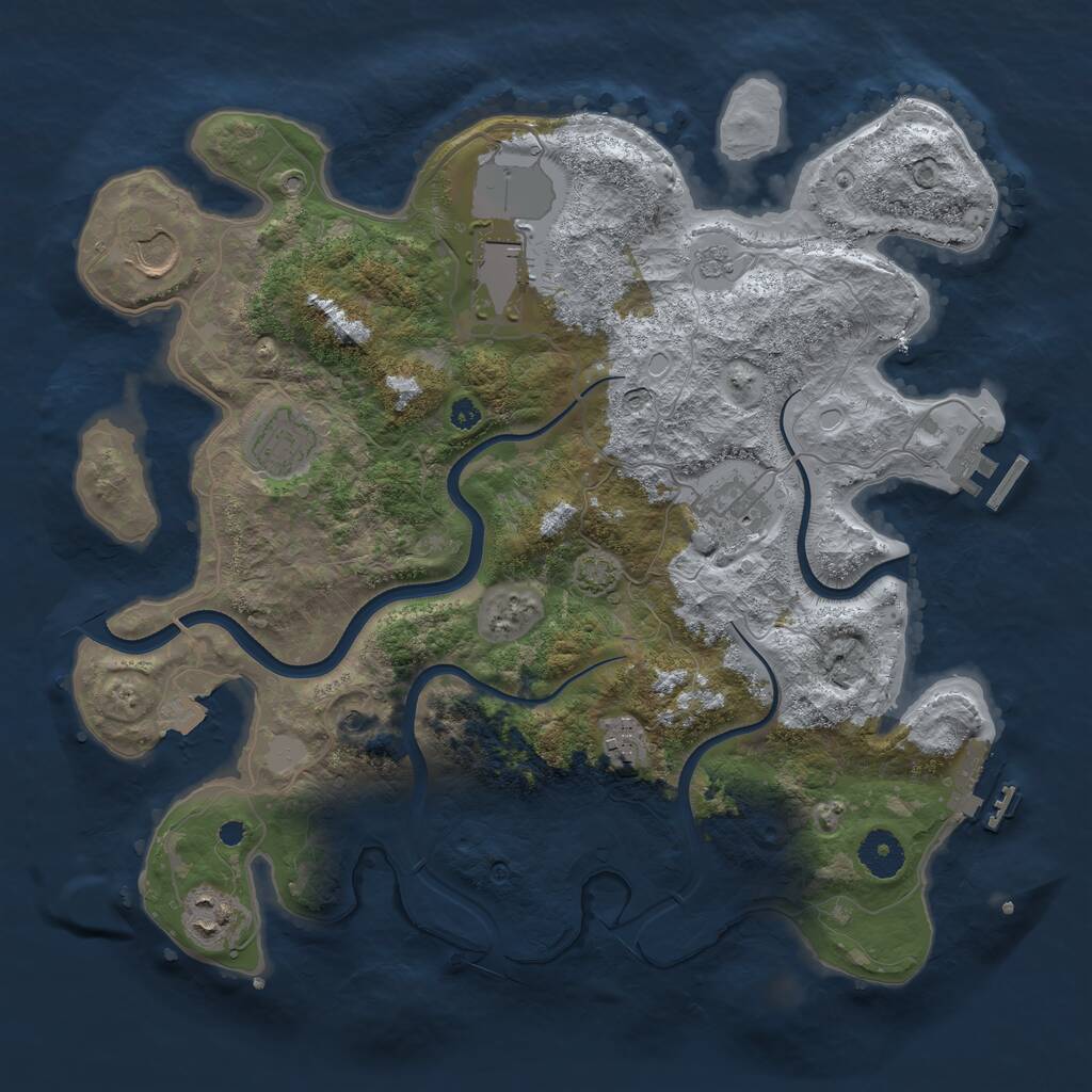 Rust Map: Procedural Map, Size: 3600, Seed: 5050088, 12 Monuments