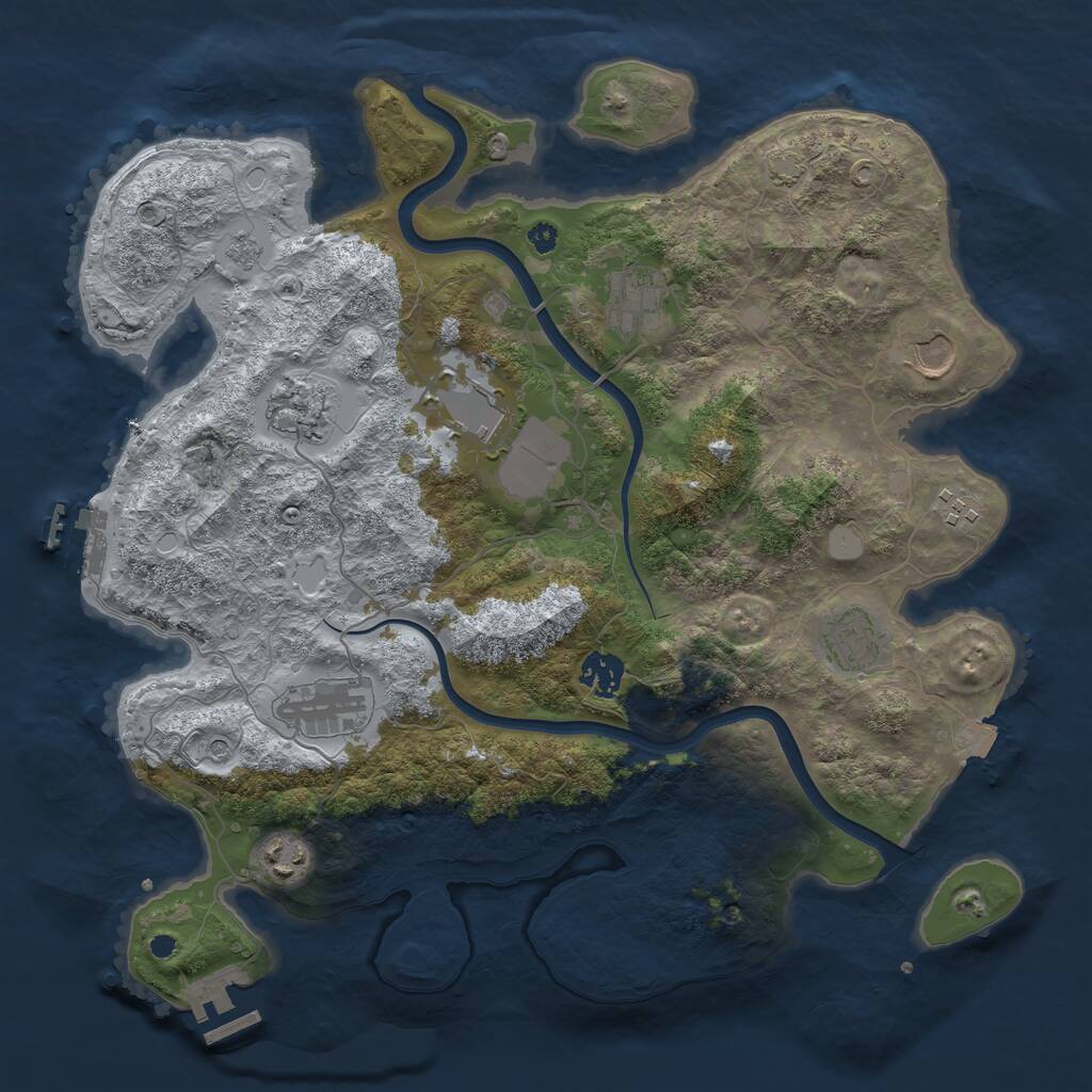 Rust Map: Procedural Map, Size: 3700, Seed: 1717103615, 15 Monuments