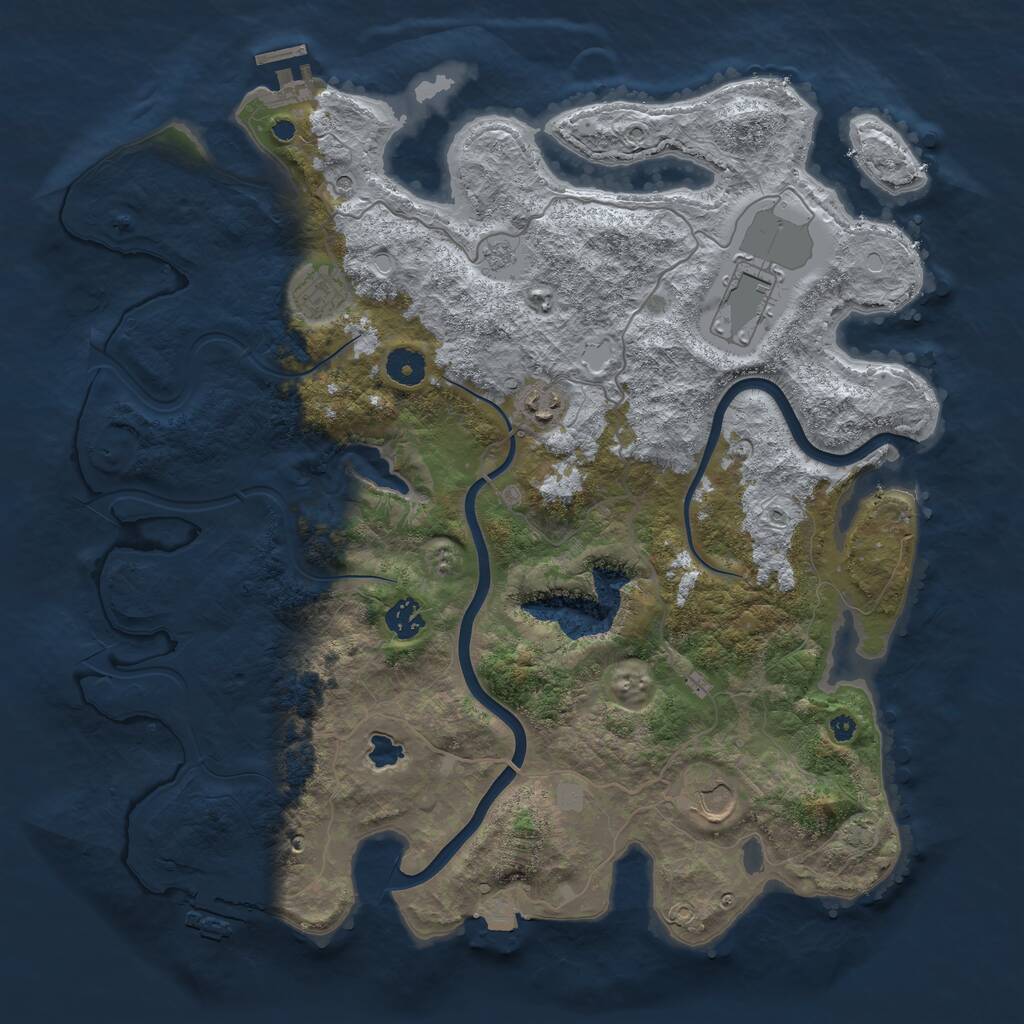 Rust Map: Procedural Map, Size: 4000, Seed: 75265, 11 Monuments