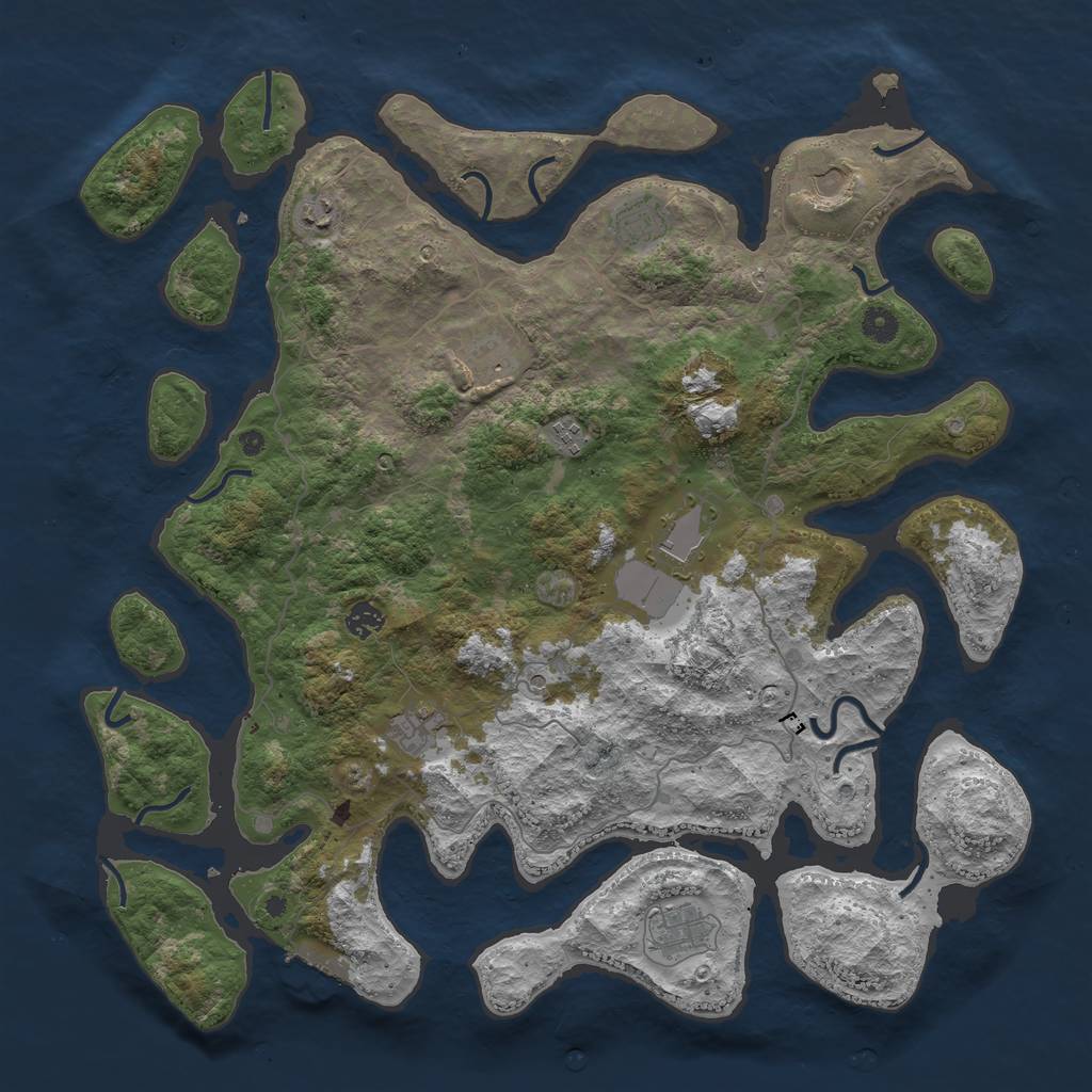 Rust Map: Procedural Map, Size: 4500, Seed: 22121985, 13 Monuments