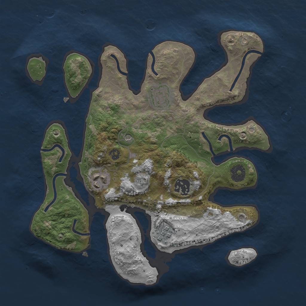 Rust Map: Procedural Map, Size: 2800, Seed: 3051, 7 Monuments