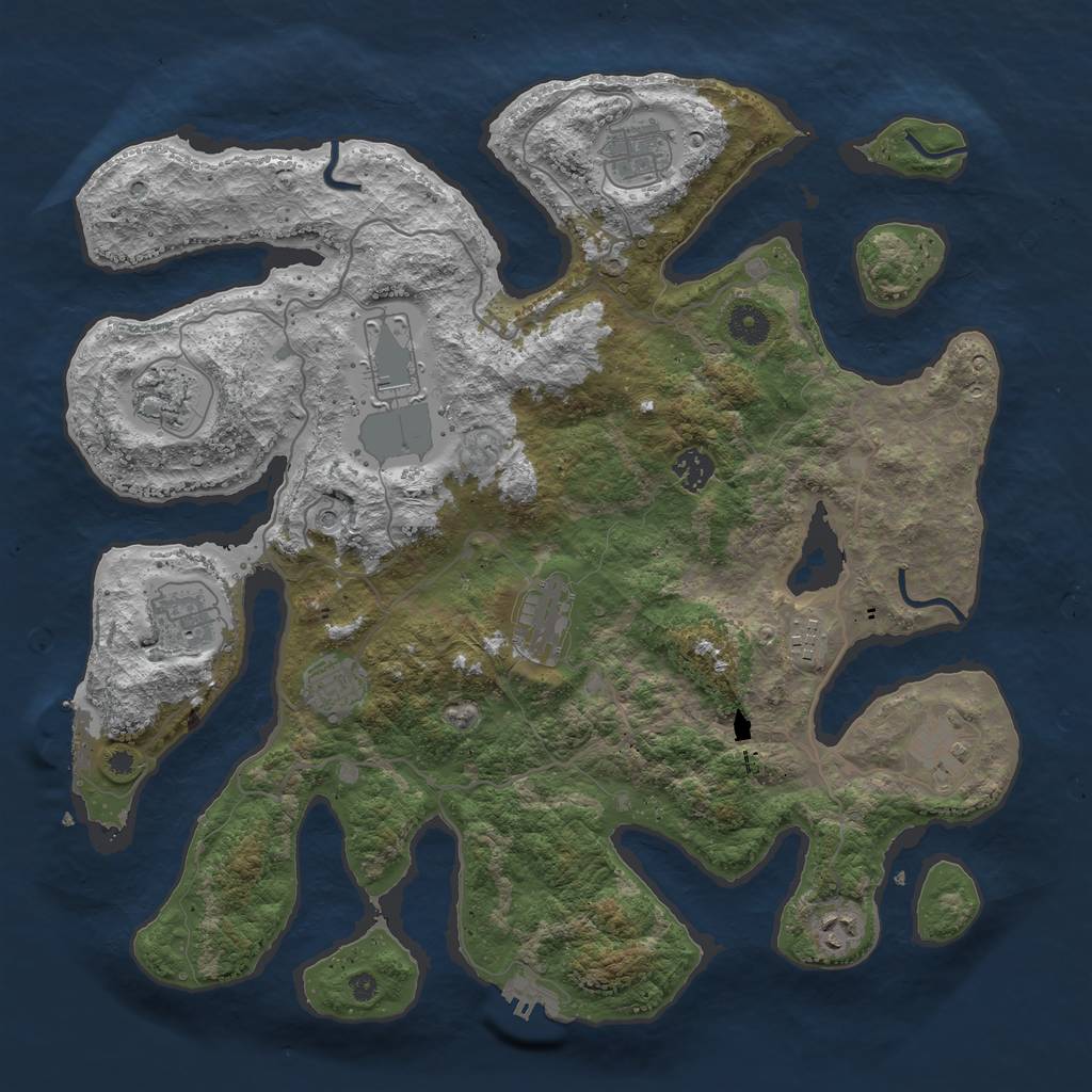 Rust Map: Procedural Map, Size: 4050, Seed: 35492891, 15 Monuments