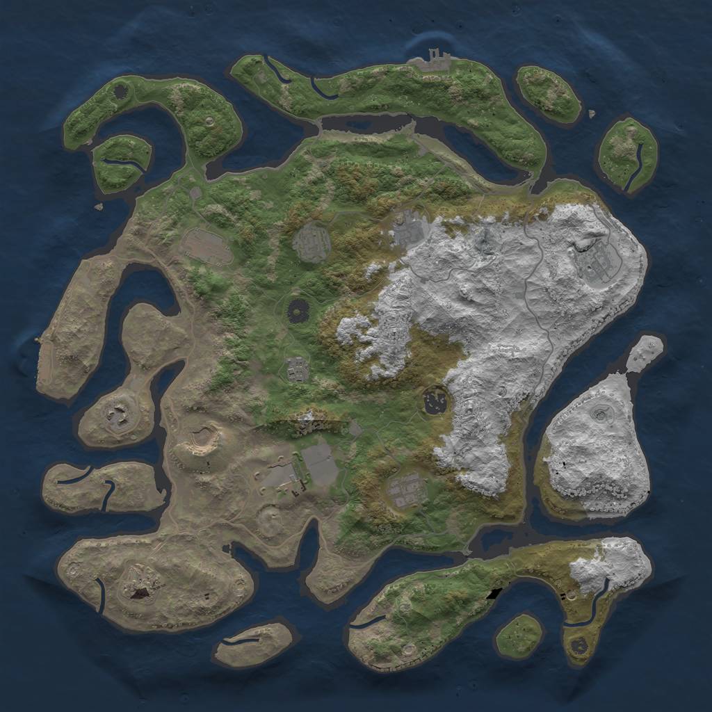 Rust Map: Procedural Map, Size: 4500, Seed: 9182374, 16 Monuments