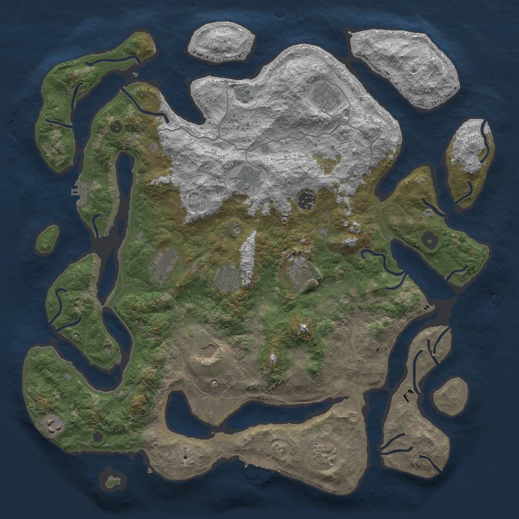 Rust Map: Procedural Map, Size: 4600, Seed: 948759, 15 Monuments